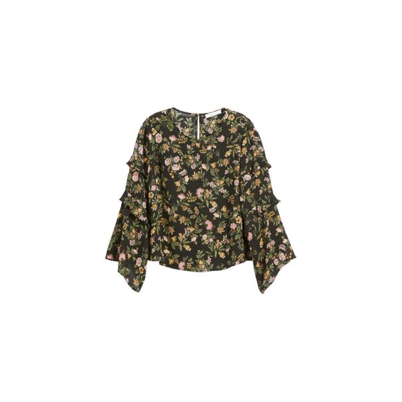 Lush Ruffle Bell Sleeve Blouse - Picture 1 of 8